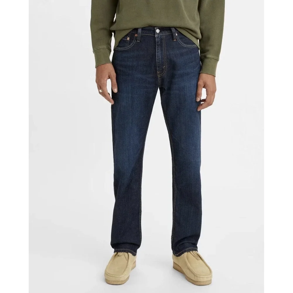 Levi's Men's 505 Regular Fit Straight Leg Jeans Dark Wash 40x32 Denim Mid Rise